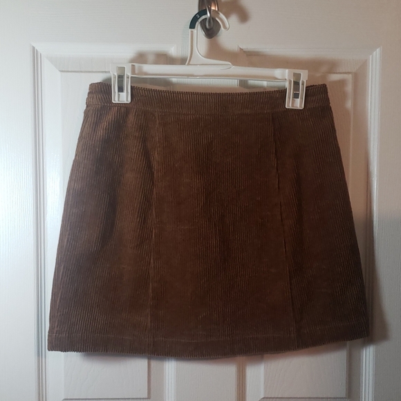 Corduroy Button-Front Mini Skirt - Picture 2 of 2